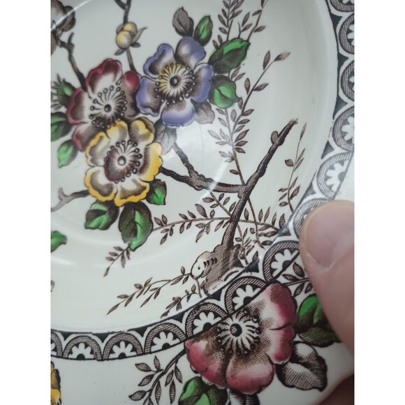 Vtg Alfred Meakin Medway Rimmed Soup Bowl 8" Floral Transferware - Picture 8 of 8